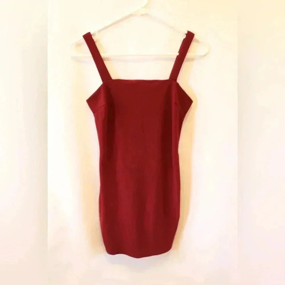 Charlotte Russe Burgundy/Dark Red Mini Formal Bodycon Dress Strap SMALL Solid - Picture 1 of 7